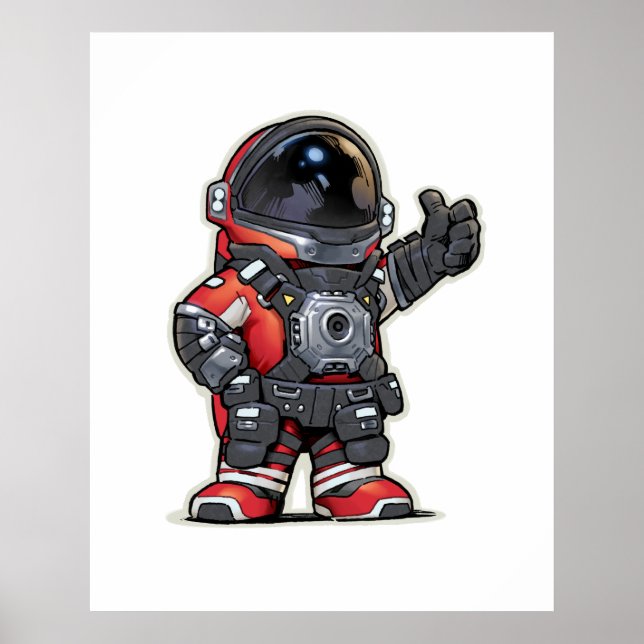 Space Engineers Cartoon Poster - Red (Front)