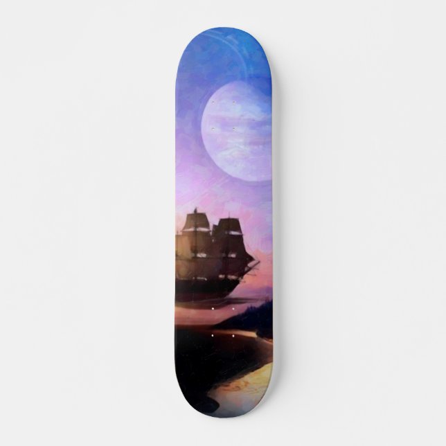 Space Exploration Artwork Voyager Spacecraft Skateboard (Front)