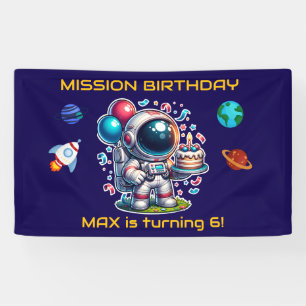  Space Explorer Astronaut Birthday Banner Boy