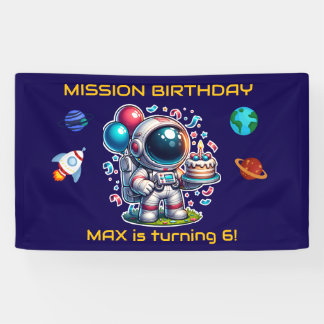  Space Explorer Astronaut Birthday Banner Boy