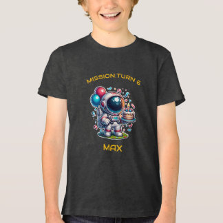 Space Explorer Astronaut Birthday T-Shirt Boy Tri-Blend Shirt