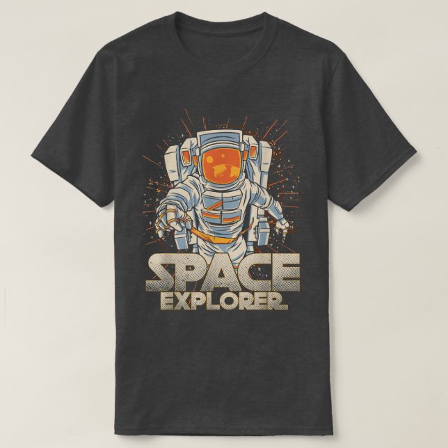 Space Explorer Astronaut Universe Galaxy Planets M T-Shirt (Design Front)