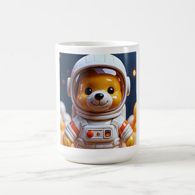 Space Explorer Bear Art Coffee Mug (Center)