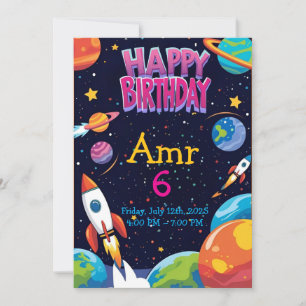 Space Explorer Birthday Invitation for Kids