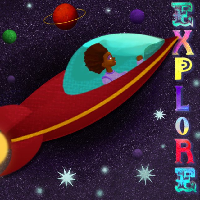 Space explorer card for birthdays, congratulations (Creator Uploaded)