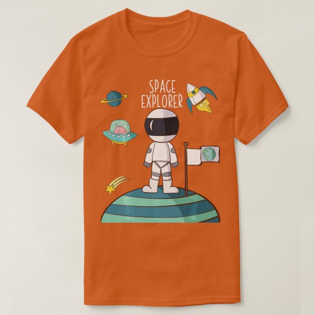 Space Explorer Exploration Gift  Inspire Kids Boys T-Shirt (Design Front)