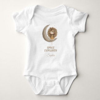 Space Explorer Fairy Moon Personalised Custom Name Baby Bodysuit
