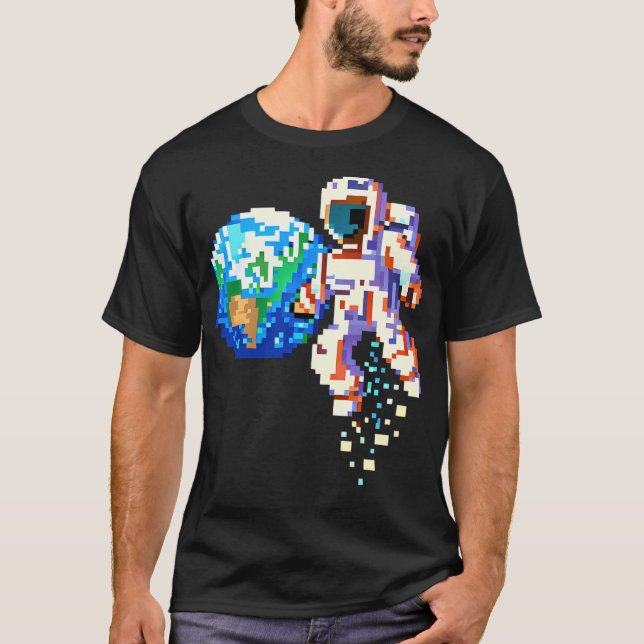 Space Explorer - Pixel Art Astronaut T-Shirt (Front)