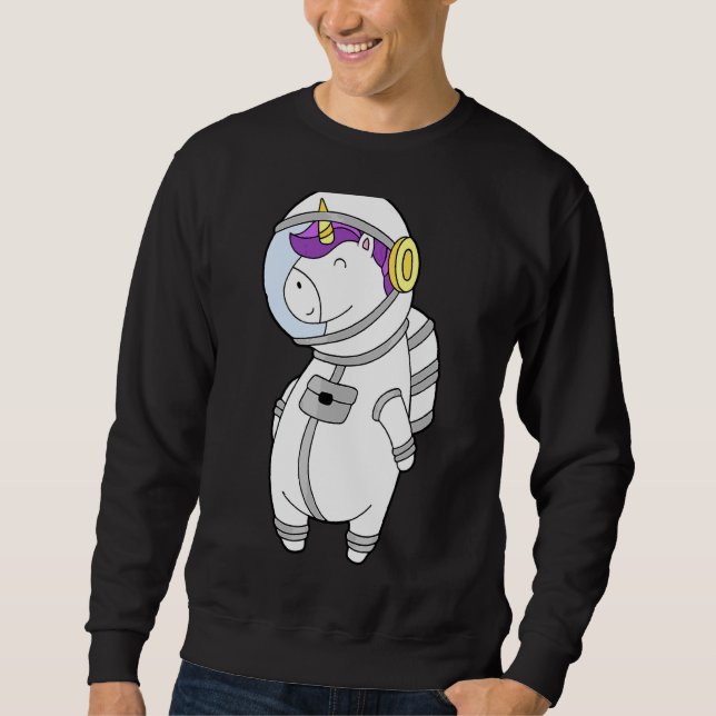 Space Explorer Unicorn Astronaut Solar System Gala Sweatshirt (Front)