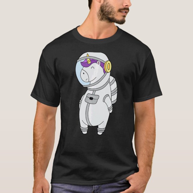 Space Explorer Unicorn Astronaut Solar System Gala T-Shirt (Front)