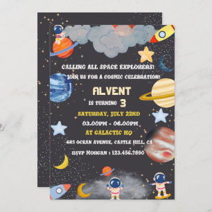 Space Explorers Birthday Invitation for Kids