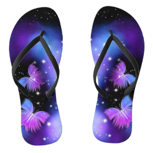 Space Fantasy Butterflies Cosmic Jandals
