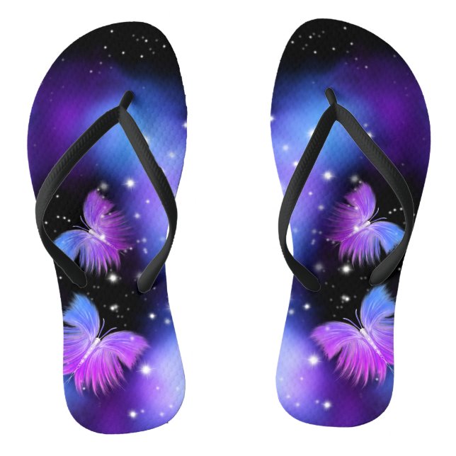 Space Fantasy Butterflies Cosmic Jandals (Footbed)