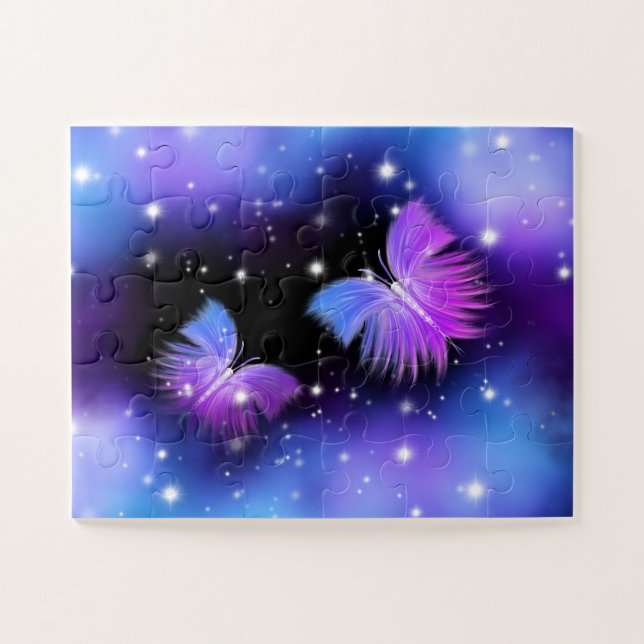 Space Fantasy Butterflies Cosmic Jigsaw Puzzle (Horizontal)