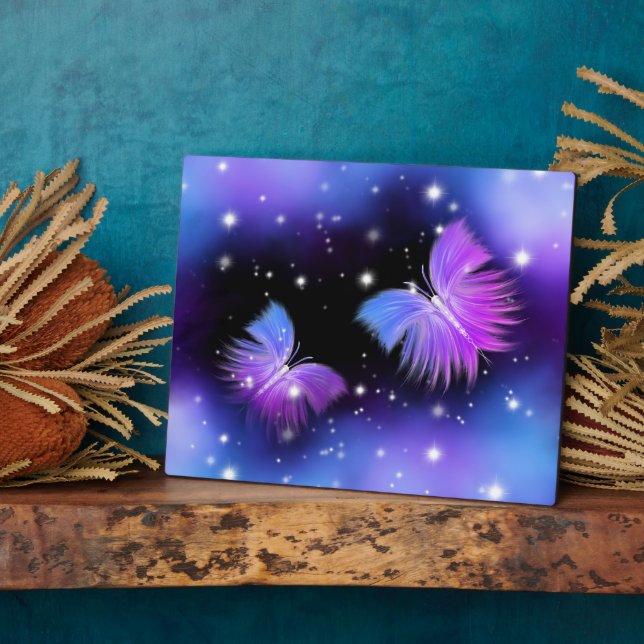Space Fantasy Butterflies Cosmic Plaque (Side)