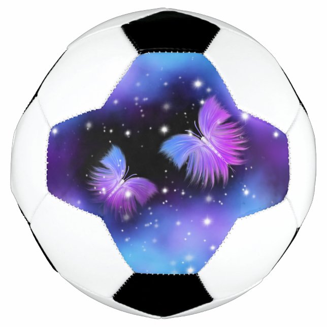 Space Fantasy Butterflies Cosmic Soccer Ball (Front)