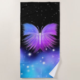 Space Fantasy Butterfly Cosmic Beach Towel
