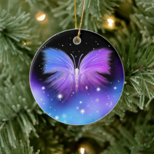 Space Fantasy Butterfly Cosmic Ceramic Tree Decoration