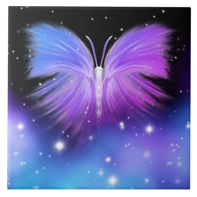 Space Fantasy Butterfly Cosmic Tile (Front)