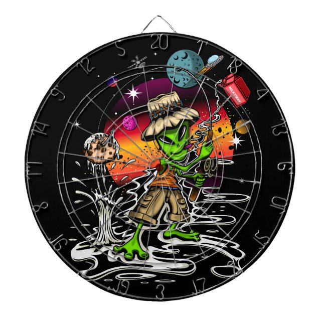 Space Fisherman Dartboard (Front)