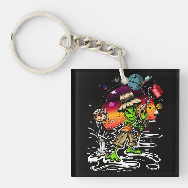 Space Fisherman Key Ring (Front)