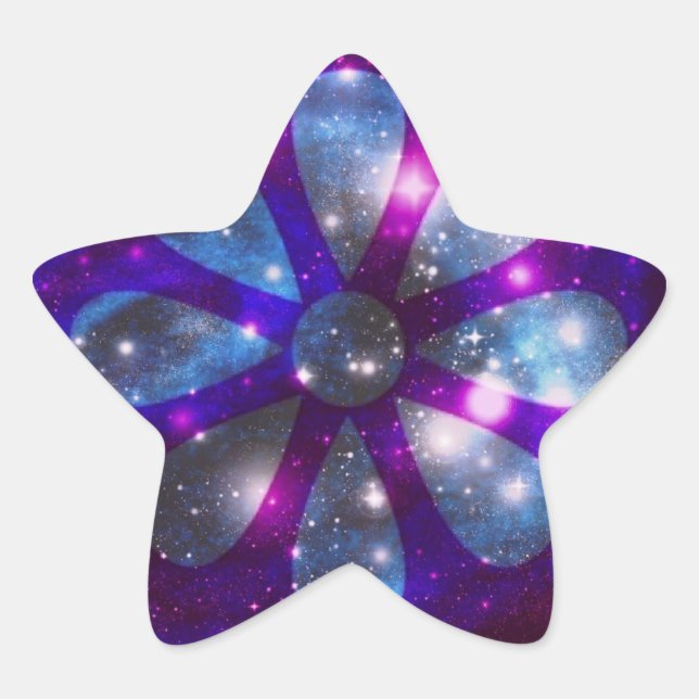 Space flower star sticker (Front)
