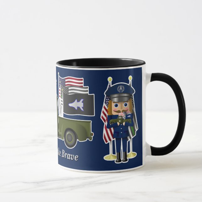 Space Force Nutcracker with Little Military Truck Mug (Right)