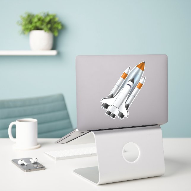Space Force Rocket Sticker (Laptop On Desk)