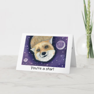 Space Fox Birthday Card