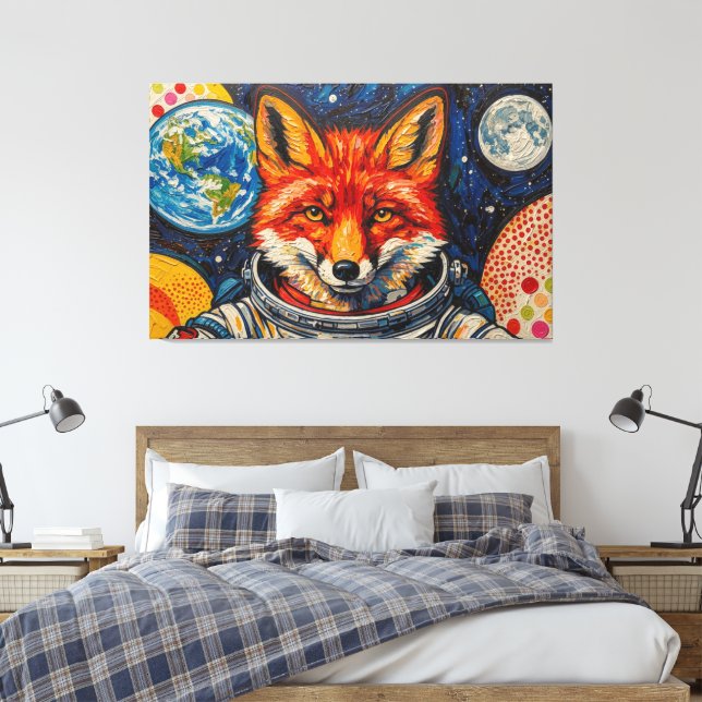 SPACE FOXES 2 CANVAS PRINT (Insitu(Bedroom))