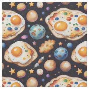 Space fried eggs fabric