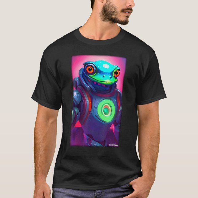 space frog future cyborg robot T-Shirt (Front)