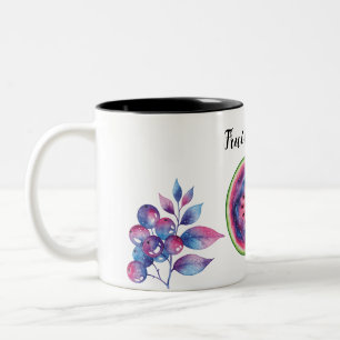  space Fruit vibes  Two-Tone Coffee Mug