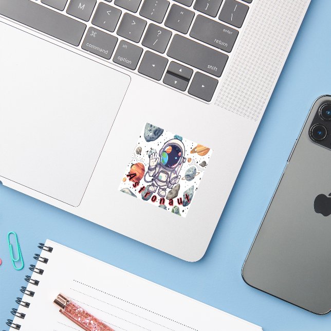 Space Fun Stickers  Planets, Rockets  Astronauts (Laptop w/ iPhone)