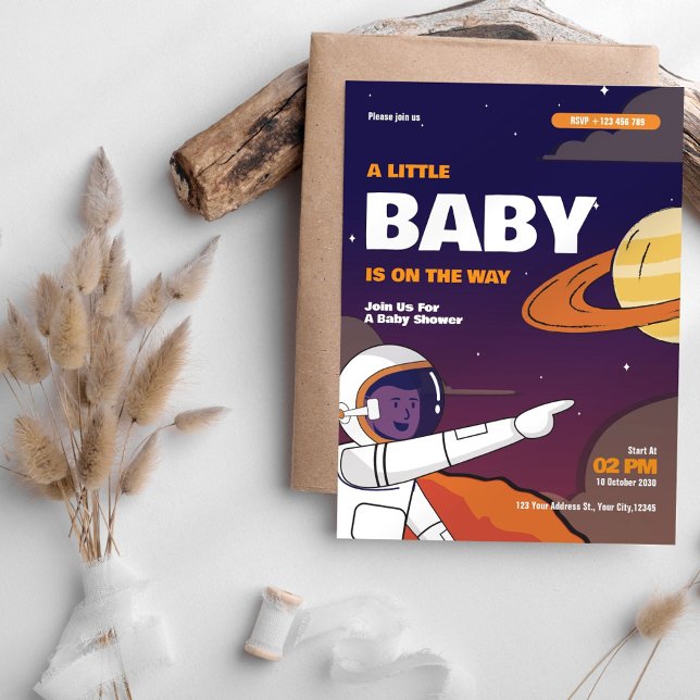 Space Galaxy Baby Shower Invitation (Creator Uploaded)