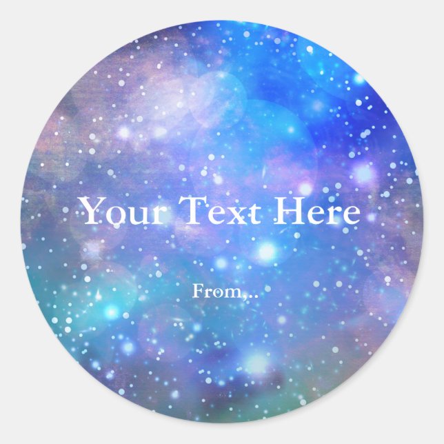 Space Galaxy Birthday Party Favour Sticker Labels (Front)