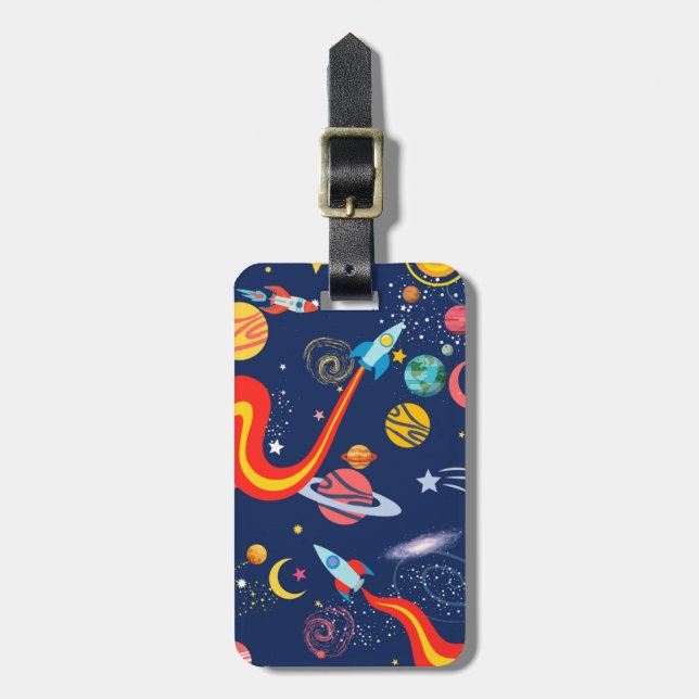 Space Galaxy Luggage Tag (Front Vertical)