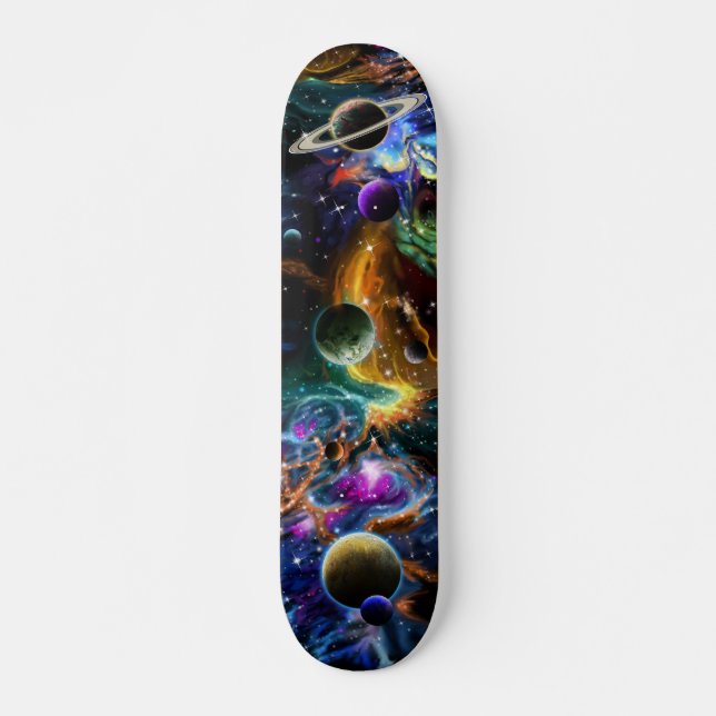 Space Galaxy Planets Nebula Skateboard (Front)