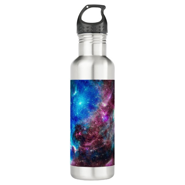 Space Galaxy Red and Blue Galaxy 710 Ml Water Bottle (Front)