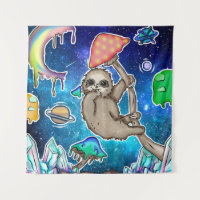Space Galaxy Sloth Cosmic Mushrooms Weird Crystal