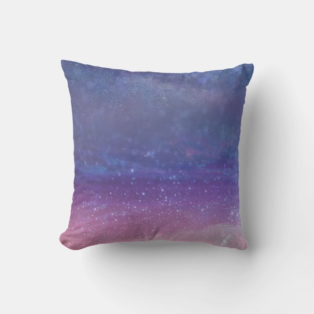 Space galaxy stars purple magical throw pillow (Front)
