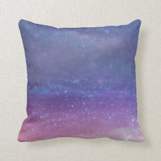 Space galaxy stars purple magical throw pillow