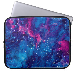 Space galaxy watercolor night sky with stars and n laptop sleeve