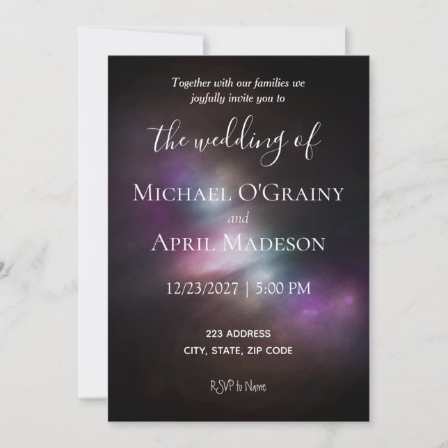 Space Galaxy Wedding Invitation (Front)