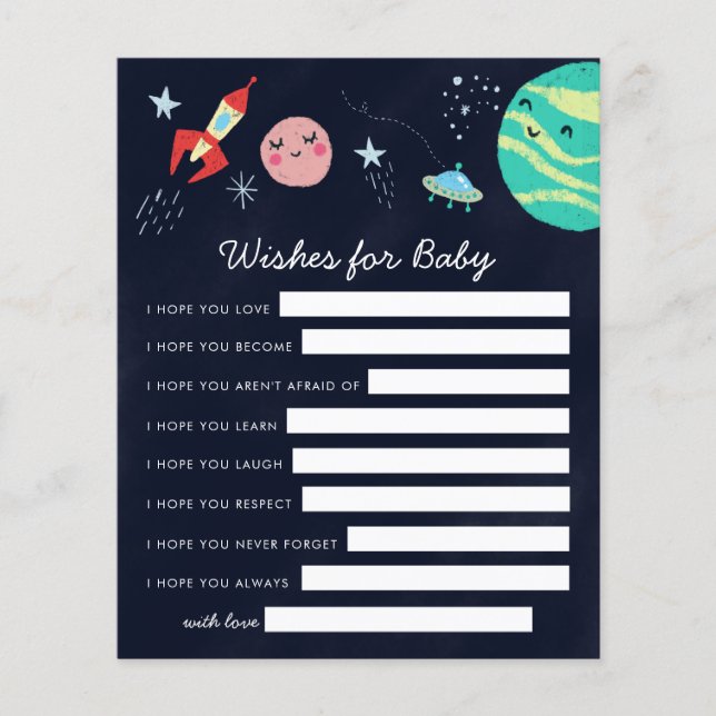 Space Galaxy Wishes for Baby Card (Front)