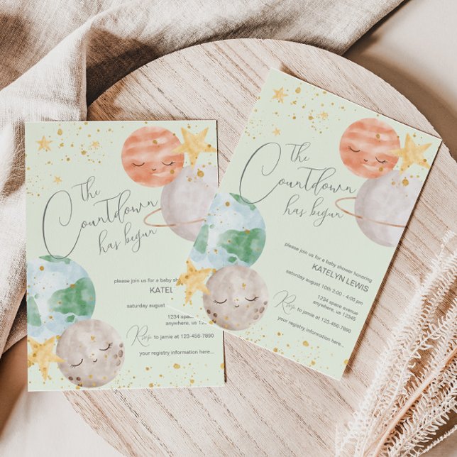 Space Gender Neutral Baby Shower Invitation (Creator Uploaded)