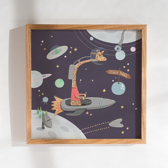 Space giraffe. Animal astronaut / kids nursery Poster (Creator Uploaded)