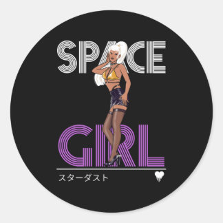 Space Girl - Stardust Fan - Anime Girl Classic Round Sticker