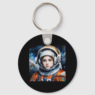 Space Girl Sticker  Key Ring