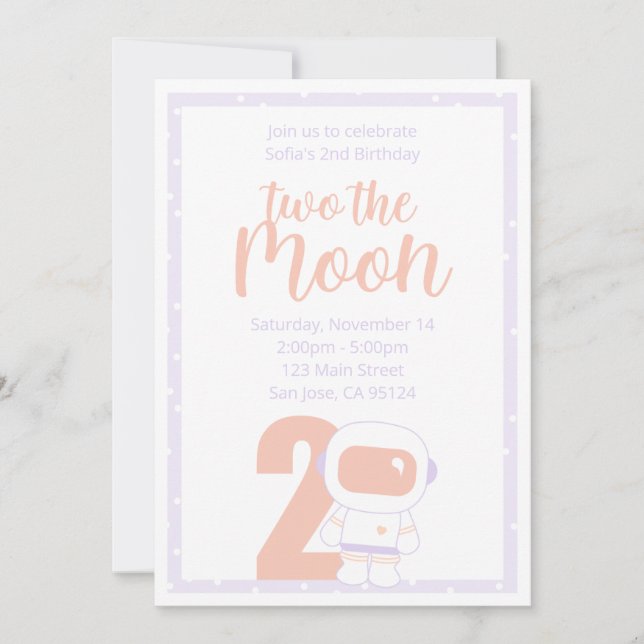 Space Girls Party Invitations (Front)